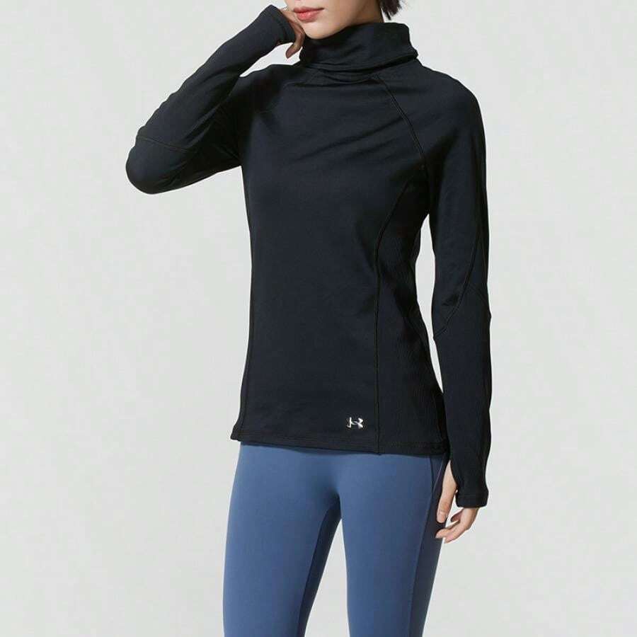 Under Armour 女士长袖T恤，休闲装，日常穿搭，运动套头衫，138174 - 黑色 - 查看 1