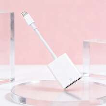 Dual Slot SD/TF Card Reader Adapter With Lightning And USB-C, Portable Camera Photo Viewer, Plug And Play, Compatible With IPhone 17/16/15/14/13/12/11/XS/8/7/6, Android And Cameras - White - View 2