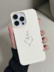 简约线条枝蔓荔枝图案手机壳，兼容苹果机型，适合作为情侣、女友、女儿、男友、少女的生日和圣诞礼物。 - 古董白 - 查看 1