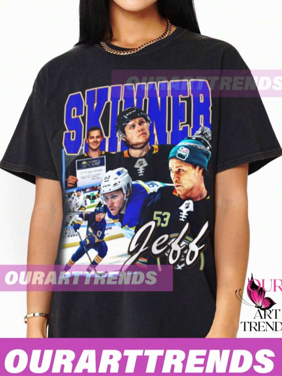 Retro Jeff Skinner Shirt Ice Hockey American Professional Hockey Championship Sport Merch Sweatshirt - màu đen - Xem 1