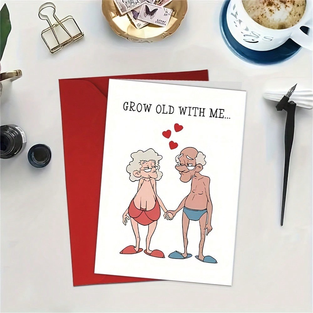 Funny greeting card "Getting older with me" - suit...