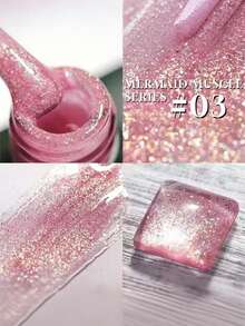 Miss Comoy 15毫升指甲油，4款梦幻珍珠美人鱼闪粉色，2025春夏新款美甲潮流，美甲沙龙及DIY必备 - 彩色 - 查看 4