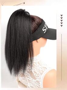 12英寸女士夹式直发自然高马尾假发，仿中长马尾假发，适合女士日常佩戴 - 彩色 - 查看 7