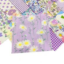 42片5英寸x5英寸紫色100%涤纶布料方块，DIY拼布魅力包，预裁绗缝缝纫DIY布料 - D - 查看 2