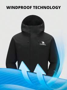 CAMEL CROWN معطف خارجي للرجال 3 في 1 مع بطانة من الفليس، مقاوم للماء للتنزه - فانتوم بلاك - مشاهدة 5