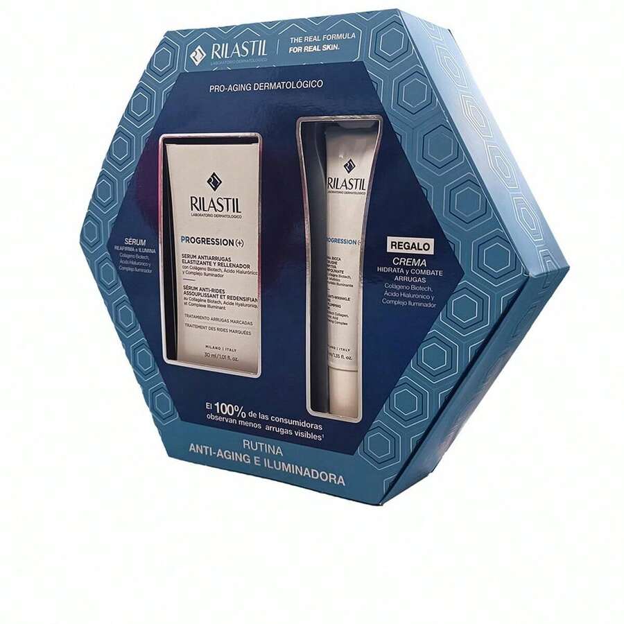 Rilastil PROGRESSION (+) Ensemble de soins anti-rides et éclaircissants 2 pièces | Sérum + Crème pour la fermeté, l'hydratation et l'éclat ✅ Livraison 24/72h en Espagne (Péninsule) | Beauty Explotion | Votre boutique de beauté et de maquillage - Exploitez votre meilleure version. - Hyaluronic Acid - Voir 1