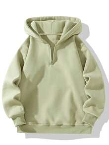 2pcs Men's Autumn/Winter Casual Sports Hooded Tracksuit Set - Khaki - View 2