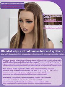 VIOLLY Jerry Curly 26 Inch Brown Ombre Highlight Honey Blonde 13*6 HD Transparent Lace Front Ear To Ear Free Parting 200% Density Melted Hairline Baby Hair Pre Plucked Pre Bleached Knots Heat Resistant No Shedding Blended Human Hair Wig For Women - SP4/27 - View 5