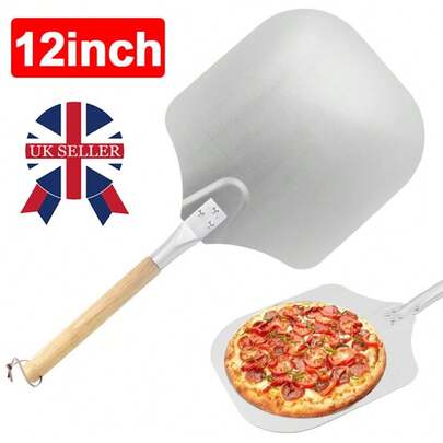 12x14x26 Inch Aluminium Pizza Peel Removable Wooden Handle Bakers Paddle Shovel