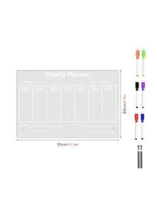 1pc Acrylic Weekly Planner Desk Memo Board (6 Whiteboard Markers Included), Reusable Dry Erase Writing Board For Office - Desktop Board - View 12