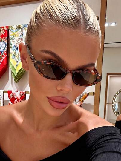 1 Pair Leopard Print Brown Cat Eye Sunglasses, Bohemian Style, Suitable For 18, 21, 30, 40, 50 Years Old, Suitable For Vacation, Street Photography, Beach And Other Occasions, Ideal Match For Basic, Casual, Sweater, Jeans, Sweatpants, Hoodies, Jackets, Dresses And Long Sleeve Shirts