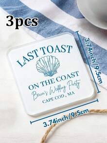 1/3/5个装定制个性化杯垫，9.5x9.5厘米，海岸主题单身派对小礼物，“海岸最后的祝酒”主题，定制亚克力姓名杯垫，生日礼物，饮料杯垫，个性化杯垫，爸爸礼物，家居礼物，情人节礼物，结婚礼物，婚礼用品，圣诞礼物，圣诞装饰，感恩节礼物，新年礼物，派对装饰 - 多色(婚禮款) - 查看 13