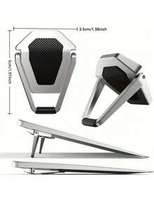 一对270°可旋转铝合金笔记本电脑支架，超迷你散热垫，键盘增高架和便携式桌面支架，笔记本电脑增高架 - 查看 3