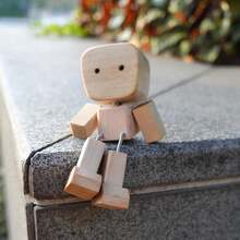 1pc Wooden Swinging Puppet Figurine, Interesting Car Decor, Swinging Ankle Wooden Doll, Car Accessories, Car Decor, Dashboard Decor, Handmade Wooden Car Decoration, Car Figurine Ornament Office Desk Desk Office Supplies Office Decor - A - View 4