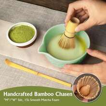 Matcha Whisk Tea Set Kit: Japanese Matcha Kit - Ceramic Bowl Bamboo Whisk Chasen Holder Spoon Measuring Scoop Sifter - Traditional Practical For Tea Ceremony Breakfast Lattes - Home Kitchen Christmas - ColorB - View 5