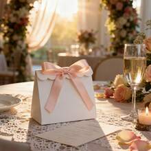 20pcs Mini Packaging Bags, Lace Small Paper Bags, Ribbon Bow Delicate Packaging Bags, Gift Boxes, Small Gift Bags, Suitable For Wedding Party, Candy Packaging - Lace-trimmed Paper Bag - View 5