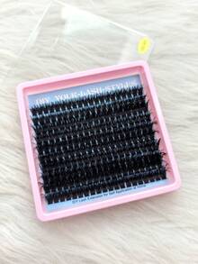 New 200Pcs 100D Curl Individual Lashes The Square Packaging Is Small And Easy To Carry Thick Fluffy And Soft High-Quality Handmade False Eyelashes Perfect Makeup Effect Suitable For Daily Travel And Dating - D - View 8