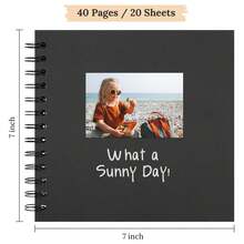 20 páginas/40 hojas Álbum de recortes DIY, 7*7 pulgadas, para familia, aniversario, boda, viaje - A - Ver 5