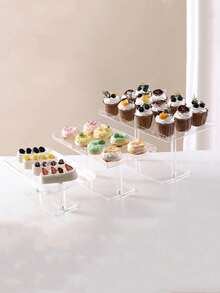 Acrylic Cake & Bread Display St, Clear Donut & Dessert & Pastry Display Shelf, Glass Show Rack, Transparent Storage Tray,Kitchen,Christmas Gift - View 3