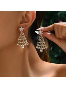 Bow Crystal Drop Earrings For Women Luxury Sparkling Cubic Zirconia Long Tassel Earrings High Jewelry Gifts Valentines Mom Mother Mother's Day Gift - 黃金 - 查看 5