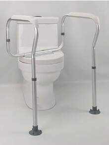 Marco de del inodoro,Marco de Ajustable de Acero Inoxidable para Baño con Reposabrazos y Barra - Mango de Apoyo para Ancianos, Discapacitados y Personas con Discapacidad - No Necesita Energía, 1pc - A - Ver 6