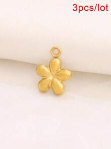 3pcs Stainless Steel Small Flower Pendant Findings 18K Gold Plated Charms For DIY Jewelry Making Supplies Accessories - Pendants - View 17