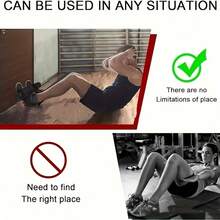 1件装可调节北欧式腿部绑带仰卧起坐辅助器 - 用于腹部和小腿肌肉训练、核心肌群和腿部锻炼 - 必备家用健身器材，适用于深蹲和仰卧起坐 - 即刻开启的门框锻炼工具 - 黑色 - 查看 5