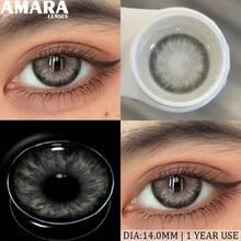 AMARA Brown Lenses Natural Color Contact Lenses Blue Eye Lens Gray Beauty Pupil Yearly Green Colored Eyes Contacts - MIKI-gRAY - View 5