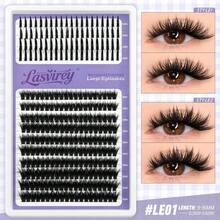Lasvirey 200片装自然奢华交叉睫毛簇，纤细柔软单根睫毛，9-16毫米，DIY簇状睫毛，蓬松浓密3D仿貂毛睫毛，自然妆效，可重复使用，适合大多数眼型 - 查看 14