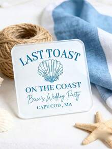 1/3/5个装定制个性化杯垫，9.5x9.5厘米，海岸主题单身派对小礼物，“海岸最后的祝酒”主题，定制亚克力姓名杯垫，生日礼物，饮料杯垫，个性化杯垫，爸爸礼物，家居礼物，情人节礼物，结婚礼物，婚礼用品，圣诞礼物，圣诞装饰，感恩节礼物，新年礼物，派对装饰 - 多色(婚禮款) - 查看 5