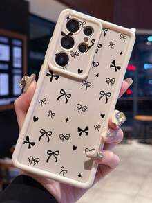 1个蝴蝶爱心图案印花手机壳，带摄像头孔设计，防震，加厚，乳白色，兼容三星Galaxy A55/A15、S21/S22/S23 FE/S24 Plus/S25 Ultra、SMART 8 Pro、荣耀、一加等安卓手机。 - 白色 - 查看 8