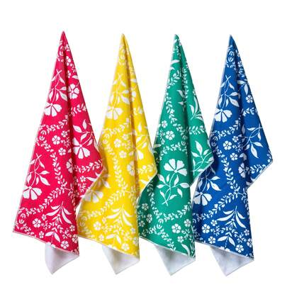 4pcs Kitchen Towel Set, 40x70cm, Super Soft Absorbent Fabric, Printed Design, Machine Washable, Lightweight Style, Perfect Gift For Women, Suitable For Housewarming, Kitchen Decor And More