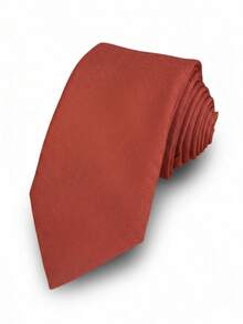 top ties Cà vạt nam giản dị hoàn hảo cho bạn bè làm quà tặng - Màu Cam cháy - Xem 8