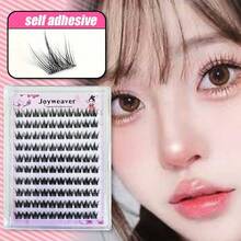 100 Clusters Self-Adhesive Eyelashes - C-Curl Slender Dog Style, 10-12mm Mixed Lengths, 0.07mm Ultra-Thin Natural Lashes For Anime/Doll/Cat-Eye Looks, Beginner-Friendly False Lashes To Enlarge Eyes, Eye Lash Extensions Supplies, Beginnerfriendly Makeup, Wispy Lash Effect, Lightweight Lash Clusters, Lash Enhancement, Beauty Lovers - C - 查看 2