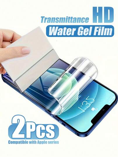 2 piezas Protector de pantalla de hidrogel de cobertura completa, compatible con iPhone 17 Pro Max/17 Pro/17 Air/17/16 Pro Max/16 Pro/16 Plus/16/15 Pro Max/15/14/13/12 y otros modelos, material de hidrogel de agua suave que no daña las manos, fácil instalación, recortes precisos que se ajustan estrechamente al Body del teléfono sin interferir con las fundas protectoras, adecuado para negocios, oficina, hogar, transmisión, caminata al aire libre, resistente a los arañazos, autorreparable, impermeable, antihuellas.