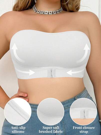 mimilemon Plus Size Women Strapless Wireless Sports Bra - Lift & Support, Sexy Comfortable Stylish, Suitable For Curvy Figures As Daily Underwear And Fashionable Sportswear