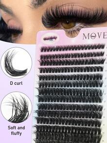 14 Rows 280pcs Fluffy Eyelash Extension Kit, Volume, Length And Curl Individual Eyelash Extensions, D Curl, Makeup Eyelashes, Wedding/Bridal, Black, Large Volume Eyelashes - View 3