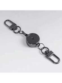 Retractable Badge Key Holder Holder Badge Reel Anti-Theft Metal Easy-To-Pull Buckle Rope Elastic Keychain Key Ring Accessories - Multicolor - View 7