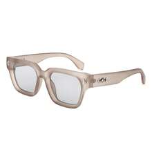 1pc Unisex Classic Square Sunglasses, Retro Style Men And Women Fashion Sunglasses, Popular Street Style Sport Square Glasses, Suitable For Daily Wear, Unisex Fashion Eyewear For Outdoor Activites Travel Beach Vacation Summer Music Festivals Summer Outings, UV Protection Shades For Driving, Casual Wear, Fashion Accessory - 棕色 - 查看 3
