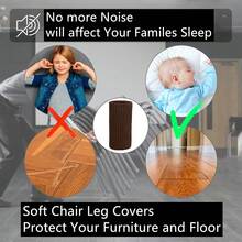 Noise Reduction Felt Chair Leg Pads, Extra Thick Non-Slip Furniture Covers For Tables & Sofas, Scratch-Proof Self-Adhesive Floor Protectors, Essential For Families, Renters & Dining Rooms - Multicolor - View 2