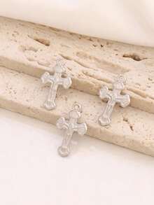 3件套不锈钢十字架吊坠配件，18K镀金，适用于DIY珠宝制作材料和配件 - 吊墜 - 查看 14