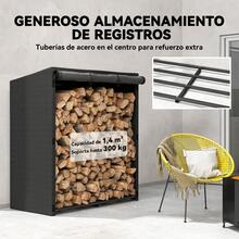 Outsunny Estantes para leña - Negro - Ver 5