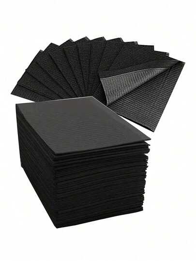 125/50/25/10pcs Black Disposable Cleaning Cloth, Bib, Shaving Bib, Manicure Desk Cloth, Black Dental Bib - Tattoo Desk Cloth Bib Tattoo Piercing Dental Bib Patient Bib Tattoo Tray Cover 3-Ply Dental Bib Makeup Tool Mat Multipurpose Desk Cloth