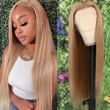 13x4 Free Part Mint Green Long Straight Lace Front Wigs Glueless Long Silky Straight Wigs Pre Plucked HD Lace 180% Density Light Green Wig Soft Free Part Wear And Go Lace Front Wigs For Fashion Women Party & Daily Wear 26 Inch - 挑染金色 - 查看 2
