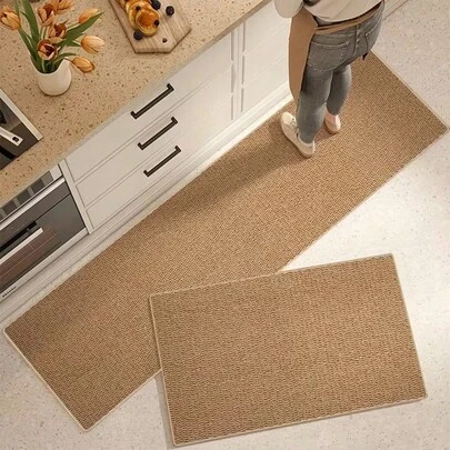 1pc Long Pineapple Weave Brown Rug - Pineapple Weave Material, Machine Washable Mat, Suitable For Hallway, Kitchen, Bathroom, Laundry Room - Runner Rug, Rug, Kitchen Rug, Kitchen Mat, Runner, Area Rug, Mat, Home Decor, Area Carpet, Living Room Area Rug, Living Room Home Decor, Room Decor, Washable Rug