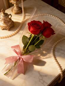 50个透明花束包装袋，鲜花包装套，适用于婚礼、生日、情人节、母亲节。 - 多色 - 查看 4