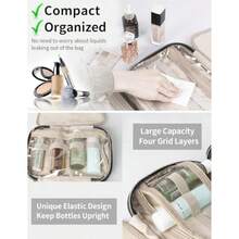 Neceser de Viaje para Hombre y Mujer Bolsa de Cosmeticos de Viaje Makeup Bag de Gran Capacidad Bolsa de  Portátil Bolsa de Aseo con Asa Bolsa Organizadora de Cosmeticos Rosa - Rosa - Ver 7