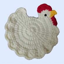 1pc Handmade Crocheted Chicken Coaster, Combining Rustic Charm, Craftsmanship, And Practical Function, Designed To Protect Your Tabletop From Heat And Moisture While Infusing Your Space With Countryside Warmth. - Multicolor - View 10