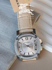 Burberry Reloj de cuarzo Britain con bisel de cristal de acero inoxidable color champán - Plateado - Ver 10