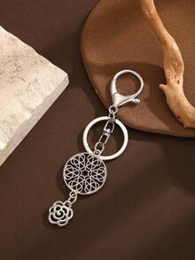 New Arrival Bag Charm & Car Keychain, Metal Material With Creative Turquoise Inlay, Thermal Print Zinc Alloy, Suitable For All Seasons - Silver - View 3